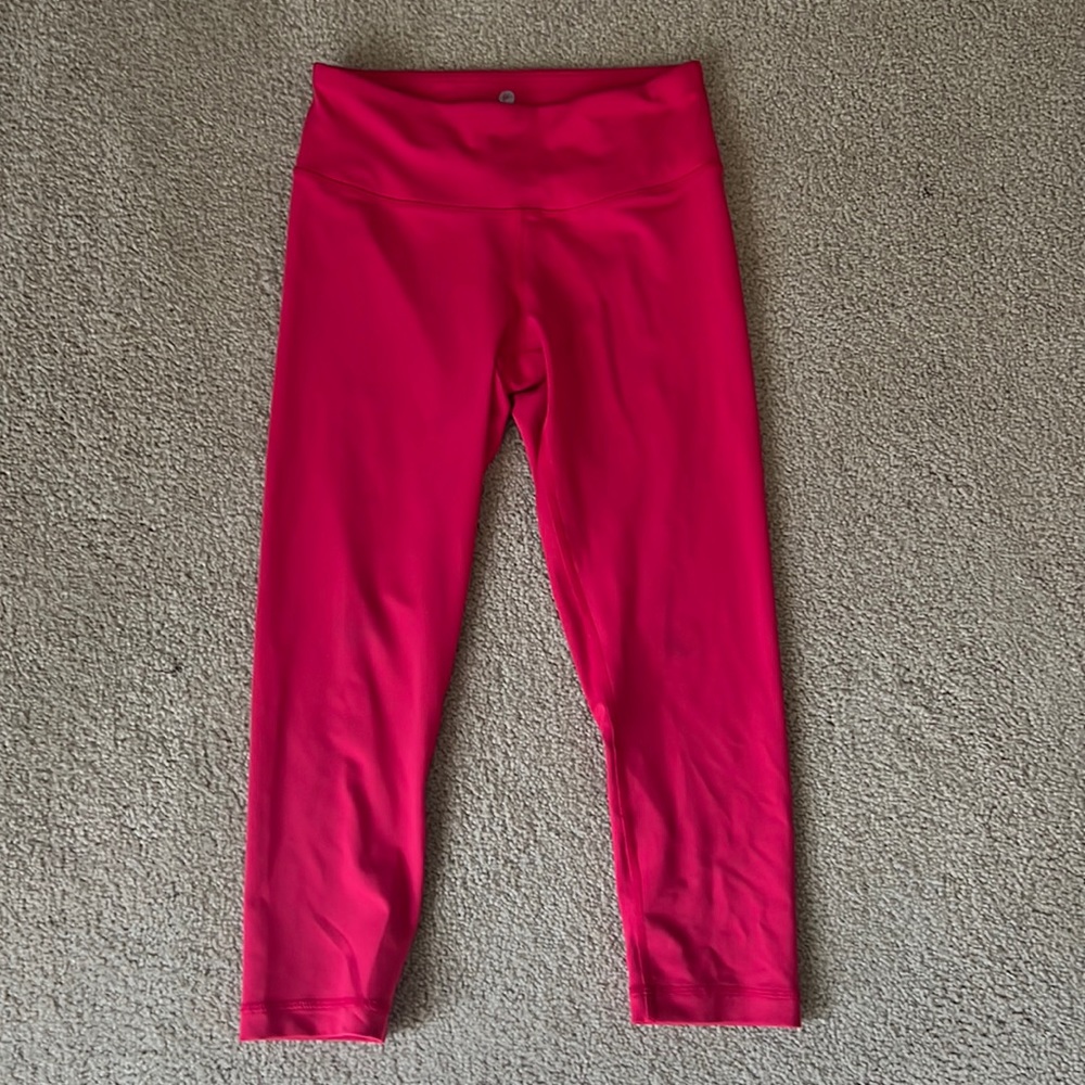 90 degree by reflex cropped leggings. Womens small. Pink/raspberry